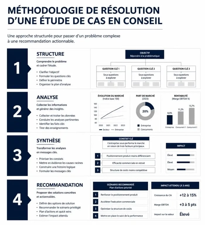 Méthodologie de résolution d'une étude de cas en conseil en stratégie