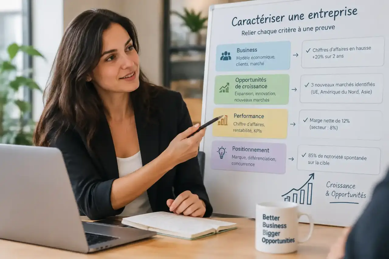 Caractériser une entreprise, c’est relier chaque critère à une preuve
