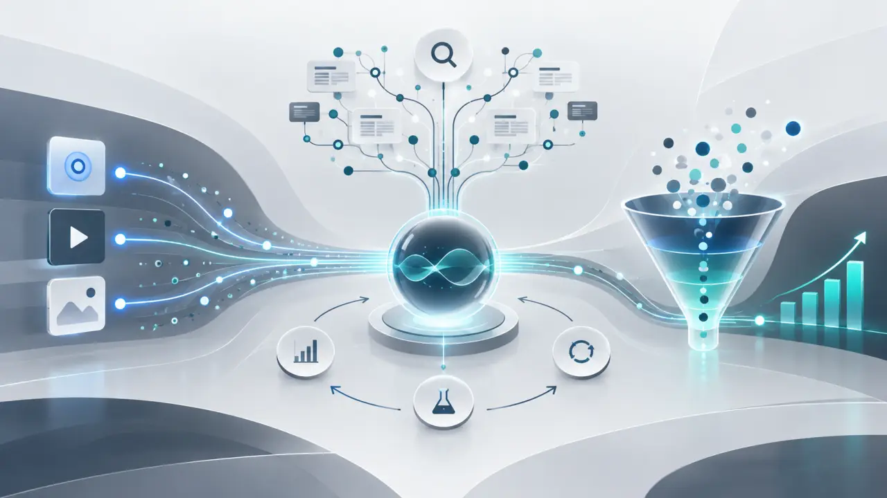 Tableau de bord abstrait présentant une stratégie de croissance digitale