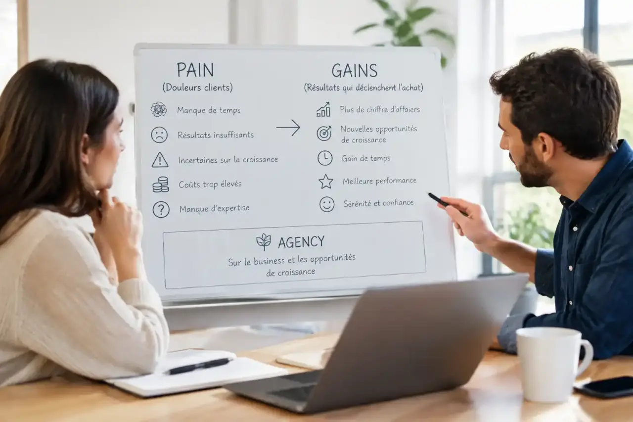 Pain gains : relier les douleurs clients aux résultats qui déclenchent l’achat